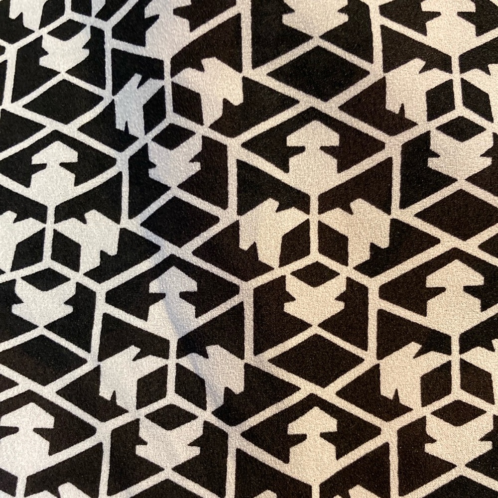 J. Crew Black and White Graphic Blouse with Mandarin Collar - Picture 3 of 7